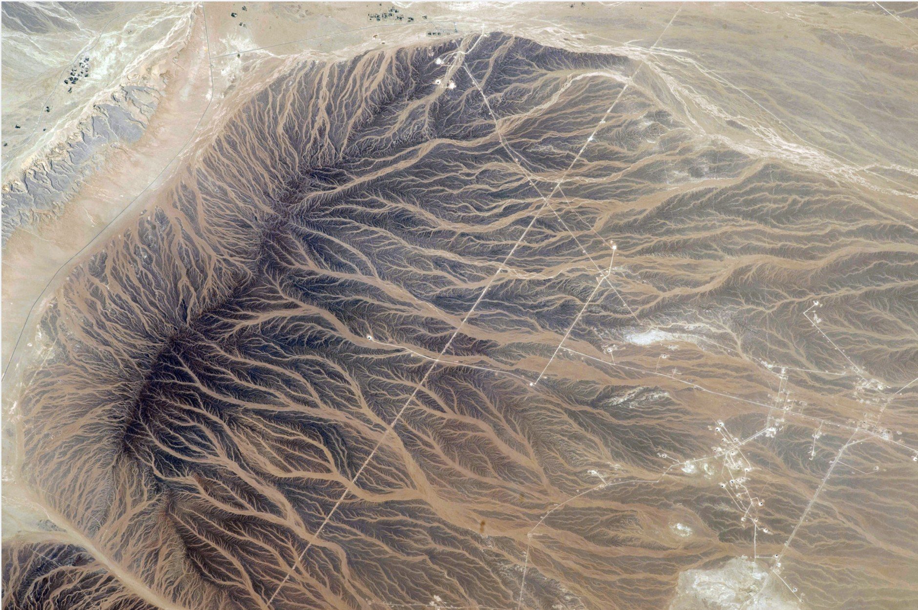 Aerial desert canyon